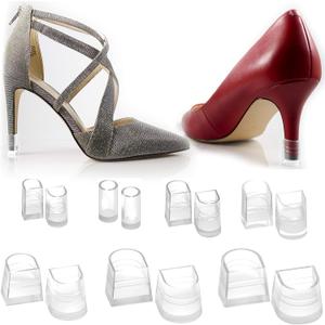 Heel Hunks Cap Protectors for High Shoes | 10 Sizes Sets | Replacement Savers for Stiletto and Pumps Tips | Stoppers for Grass Covers and Protects | Anti-Slip (Clear)