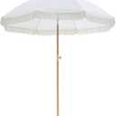 Outdoor Umbrella - Sun Protection, Rain Resistant, Windproof with Manual Open-Close Feature - Ideal for Beach, Camping, and Picnics (White)