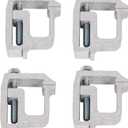 KUAFU Truck Cap Mounting Clamps Compatible with Chevrolet Chevy Ford Dodge Ram Sierra Dakota Ram 1500 2500 3500 F150 F250 for Mounting Caps Camper Shell Topper Canopy Heavy Duty Aluminum (4Pcs-Silver)