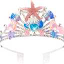 Canitor Mermaid Crown Tiara for Girls Mermaid Headband for Women Mermaid Tail Party Favors Birthday Gifts Decorations Halloween Costumes Outfit Hair Accessories