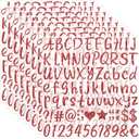 648 PCS Letter Stickers Glitter Alphabet Stickers Self Adhesive Waterproof Vinyl Small ABC Letters for Graduation Cap Water Bottles Cup Mailbox Number Scrapbooking Notebook Sign Crafts Decor(8,Red)