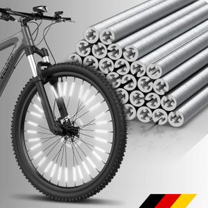 VELMIA Spoke reflectors [72 Pieces] - 360 Visibility and Easy mounting - Bicycle Spoke reflectors Made of Reflective Material - Bike Spoke Skins