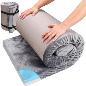 Memory Foam Sleeping Pad Camping Mattress,3 Inch Thick Portable Floor Mat for Adult Waterproof Sleeping Mat Roll Up Floor Mattress Foldable Backpacking Travel Bed for Hiking,Guest Bed