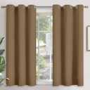 YoungsTex Taupe Blackout Curtains 45 Inches Length - Short Thermal Insulated Drapes with Grommet Room Darkening Privacy for Bedroom Window, 2 Panels, 42 x 45 Inch