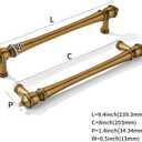 khtumeware 2 Pack 8 inch(203mm) Hole Center Vintage Antique Brass Cabinet Pulls Heavy-Duty Solid Cabinet Hardware Drawer Pulls Hardware Suitable for Kitchens bathrooms and Dressing Tables