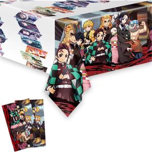 2 x 2Pack Demon Tablecloth Disposable Tablecover Birthday Party Supplies and Decorations for Kid Boy Baby Shower Rectangle Tables 70"X42"