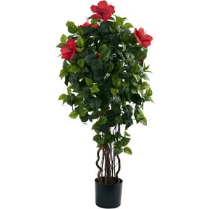 Nearly Natural 4’ Hibiscus Artificial Tree, 4ft, Green