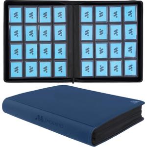 Top Loader Binder, Holds 640 Top Loaders,16 Pocket Top Loader Binders for 3" x 4" Rigid Cards,Top Loader Card Binder for Hard Plastic Top Loaders -Blue