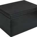 Creative Deco Large Black Wooden Box Storage with Hinged Lid | 15.8x11.8x9.44in (+-0.5) | Keepsake Gift Box Storage Document | Wood Chest Trunk PRODUCT NOT INTENDED FOR 15 YEARS OR BELOW
