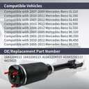 Front Air Shocks Absorber Air Suspension Strut Airmatic w/o ADS Fit for 2007-2012 Mercedes Benz W164 ML320 ML350 ML450 ML500 ML550 ML63 AMG, X164 GL320 GL350 GL450 GL550 Left/Right 1643204513