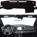 Dash Cover for Toyota Tacoma Accessories 2016-2022 2023 Dashboard Cover Mat Center Console Dash Mat Carpet Sunshield Protector Pad Custom Fit, Red Trim