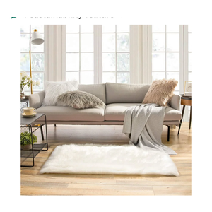 Ashler Faux Fur Rug - Fluffy Shaggy Area Rug, Ultra Soft Feet Rectangle, White Fuzzy Machine Washable Shag, Nursery Decor Throw for Bedroom, Kids Room, Living Room, 12 ft x 12 ft