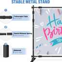 8 x 8 FT Banner Stand Kit, Adjustable Backdrop Stand for Parties, Heavy-Duty Photography Step and Repeat Stand with Portable Bag for Birthdays, Promotions, Exhibitions (Banner Not Included)