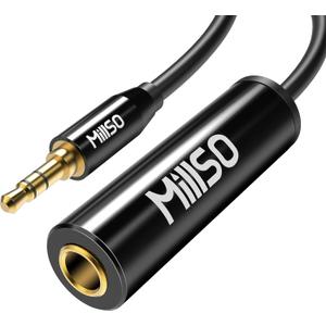 MillSO 1/4 to 3.5mm Instrument Cable, TRS Headphone Adapter 6.35mm Female to 3.5mm Male 1/8 to 1/4 Stereo Audio Adapter for Amplifier, Guitar, Piano, Speaker to Phone, Laptop, Headphone - 12inch/30cm