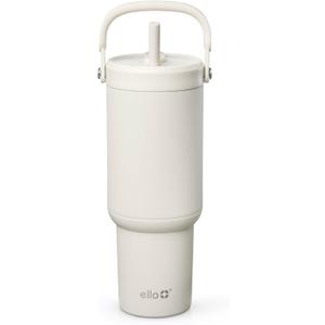 Ello Oasis Go+ 26oz Tumbler with Top Handle and Retracting Straw | Reusable Insulated Stainless Steel Cup, 100% Leakproof Water Bottle, 24 Hours Cold, Cup Holder Friendly For Travel | Mineral