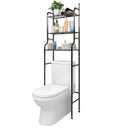 3-Shelf Bathroom Organizer Over The Toilet Space Saver Bathroom Corner Stand Storage Organizer, Black