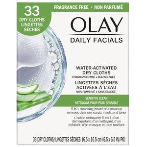 Olay 4-in-1 Sensitive Daily Facial Cloths, 33 ct (Packaging May Vary) (Multi) Olay 4-in-1 Sensitive Daily Facial Cloths, 33 ct (Packaging May Vary) (Multi)