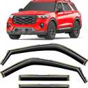 in-Channel Window Rain Guards Fit for Ford Explorer 2020-2026 Rain Guard Extra Durable Window Visor Window Deflectors Vent Visors Vent Shades Exterior Car Accessories