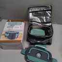 Electric Heated Lunch Boxes Adults: 80W Electric Lunch Box Food Heated 12/24/110V 1.5L Heatable Lunch Box for Car/Truck/Office Leak-Proof Stainless Steel Container, Fork & Spoon, Bag (Grey+Green)