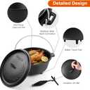 8QT Pre-Seasoned Cast Iron Camp Dutch Oven with Lid, Large Camping Dutch Oven Pot, incl. Lid Lifter - Dual Handles - for Outdoor Campfire, Grill, Oven & Stovetop Cooking-Black