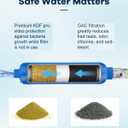 RV Inline Water Filter with 2 Flexible Hose Protector, Reduces Chlorine, Bad Taste, Corrosion, Rust, Sediments and Turbidity, Ideal for RVs, Garden, Gardening, Car Washing, Planting, 2 Pack