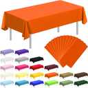 12 Pack Plastic Table Cloth Rectangle 54 x 108 inch Plastic Tablecloth Disposable Rectangle Leakproof for Parties, Picnic, Camping, Birthday, Weeding (Orange)