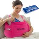 YESINDEED Post Mastectomy Pillow – Recovery Cushion with Strap, Shoulder Loops & Gel Pack – Soft Pink Support Pillow for Breast, Heart, C‑Section & Hysterectomy Recovery (Pink), One Size