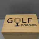 YeeBeny Golf Scorecard Collection Box, Golf Storage Box With 5 Wooden Dividers, Scorecard Keeper For Keepsakes Cards Club Storage Score Book Pencil Log, Unique Golf Gift (Brown)