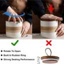 Miamolo Ceramic Jar with Lid Airtight, Coffee Container Kitchen Food Storage Jars for Spice Sugar Tea Bag, Stackable Decorative Jars for Countertop, 18 fl.oz