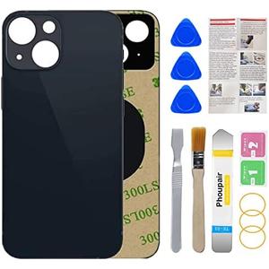 Phoupair OEM Rear Back Glass Replacement for iPhone 13 6.1 Inches with Professional Repair Tool Kit (Midnight/Black)