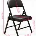 1 Pack Bulk Folding Chairs with Padded Cushion, Single Black Steel Metal Frame Foldable Chair for Indoor and Outdoor, Portable Stackable Commercial Seat for Bedroom Patio Party Event