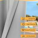 HolidayIdeas Extra Wide Outdoor Curtains for Patio Waterproof, 2 Panels - 110 x 84 Inch - Privacy & Light Filtering Curtains Grommet Outside Curtains for Porch, Gazebo, Pergola, Backyard (Silver)