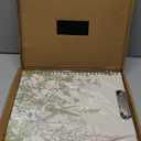 Clipboard Folder with Notepad Refillable Lined for Letter Size (11" x 8.5"), 5 Dividers with Storage 10 Pockets, Cute Spiral Foldable Clipboard with Metal Clip School Office Supplies (Garden Flowers)