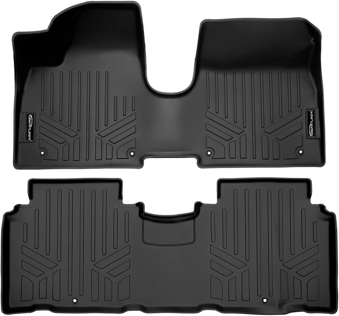SMARTLINER Custom Fit All Weather 2 Row Floor Mat Liner Set Compatible with 2022-2024 Hyundai Ioniq 5