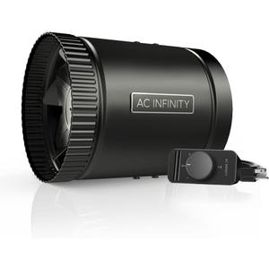 AC Infinity RAXIAL S6, Inline Booster Duct Fan 6” with Speed Controller - Low Noise Inline HVAC Blower Can Fan for Basements, Bathrooms, Kitchens, Workshops