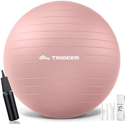 Trideer Yoga Ball – Anti-Burst Exercise Ball for Pregnancy, Office, Birthing, Stretching & Core Workout – Home Gym & Therapy