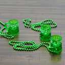 4E's Novelty St Patricks Day Shot Glasses Bead Necklaces, Pack of 12  Green Irish Gifts Party Favors Supplies, St Patricks Day Accessories for Adults (Transparent Green With Shamrock)