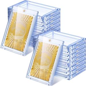 Leinuosen 10 Pcs 180 Pt Magnetic Card Holder for Trading Cards UV Protectors Acrylic Holder Clear Hard Magnetic Case Protectors Compatible with MTG Trading Cards Sports Baseball Cases Storing
