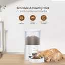 PETULTRA Automatic Cat Feeder: 4L Timed Cats Food Dispenser Programmable 1-6 Meal for Cat and Small Medium Dog- Auto Pet Feeder Dual Power Supply with Stainless Steel& | Detachable Washable White