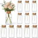 Mason Jars for Centerpiece, 12 Pack Vintage Farmhouse Glass Flower Vase Transparent White Vases Bulk for Weddings, Parties, Christmas & Home Decor