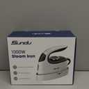 Sundu Small Iron for Clothes with Steam,Travel Iron Portable Non-Stick Soleplate Steamer for Quilting & Sewing,300 Microsteam Holes,90ml Water Tank,Lockable Safety Base (White)