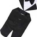 BESPORTBLE Puppy Cotton Tuxedo Suit for Weddings Formal Events and Parties Elegant Pet Outfit Bow Tie Comfortable for Special Occasions