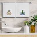 Chinoiserie Christmas Topiary Tree Kitchen Towels, Christmas Staffordshire Dogs Dish Tea Towel for Kitchen, Grandmillennial Xmas Decorative Hand Towels for Bathroom, 16x24 Inches Set of 2