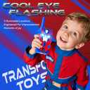 Transform Toys Walkie Talkies for Kids 2 Pack Blue Leader Robot, 2500 FT Range, Cool Eye Lights for 3 4 5 6 7 8 9 10 Year Old Outdoor Camping Toys, Birthday Gifts for Boys Ages 3-12