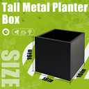 Metal Planter Box 16" x 16" x 16" Large Square Planter Heavy Duty Galvanized Steel Tall Plant Boxes with Insert Shelf and Drainage Holes for Outdoor Patio Yard Garden Porch Terrace