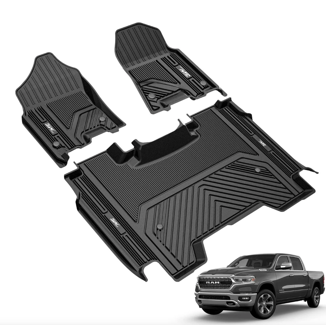 3W Dodge Ram 1500 2019-2024 New Body (NOT Classic Models) Custom Floor Mats Thorex™ All-Weather Protection