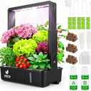 Hopegarden Indoor Garden Hydroponics Growing System: 15 Pods Plant Germination Kit Herb Vegetable Growth Lamp Countertop with LED Grow Light - Hydrophonic Planter Grower Harvest Lettuce (Black)