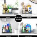 Kitchen Sink Caddy Organizer, [Stay-Dry Anywhere & No Drainage Needed] Sponge Holder for Kitchen Sink Countertop,Stainless Steel with Rust-Resistant Coating-10.24" L x 6.5" W x 5.83" H
