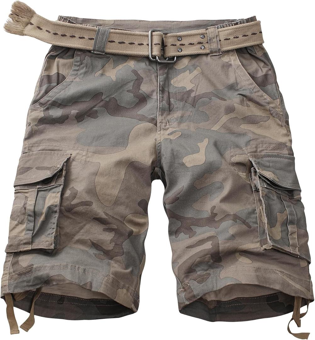 TRGPSG Women's Hiking Shorts, Bermuda Cargo Shorts 8069 C34 Camo, 8