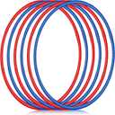 6 Pcs Exercise Hoop Detachable Fitness Rings Adjustable Plastic Toy Fitness Hoop Playground Toys Colored Circles for Teens Games Gymnastics Agility, 28 Inch(Dark Blue, Red)